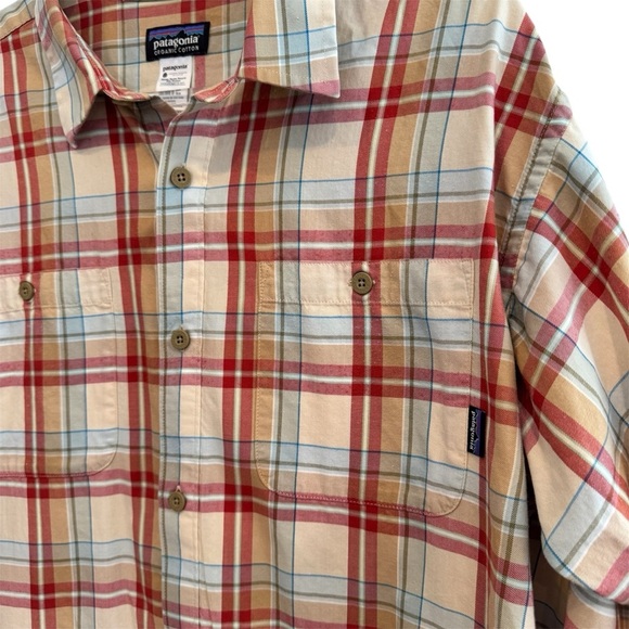 Patagonia Organic Cotton Plaid Button Shirt Size L - Picture 3 of 5